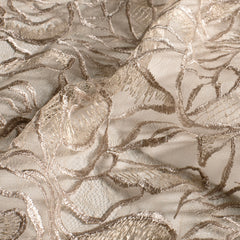 Tulle brodé Feuilles