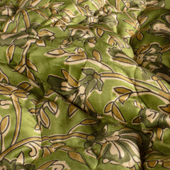 Fluweel bedrukt Bloemen Groen