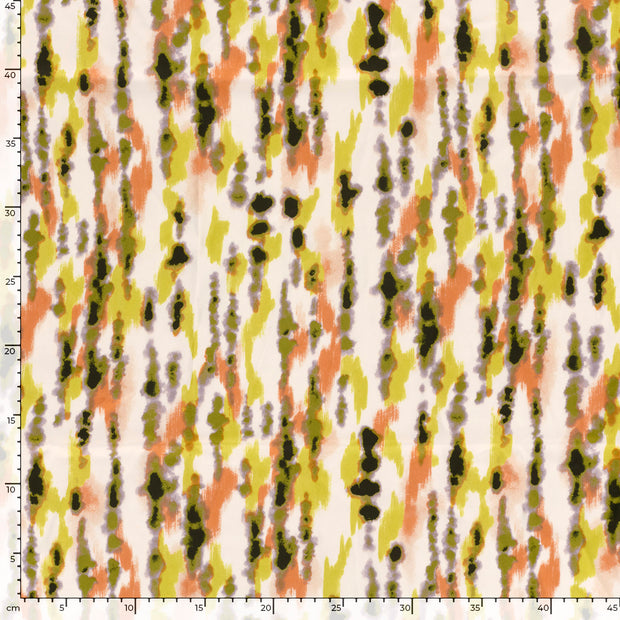 Satin Duchesse fabric Abstract Yellow