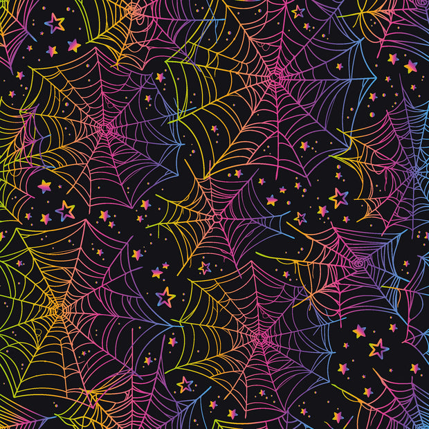 Polyester Jersey fabric Spiders Black