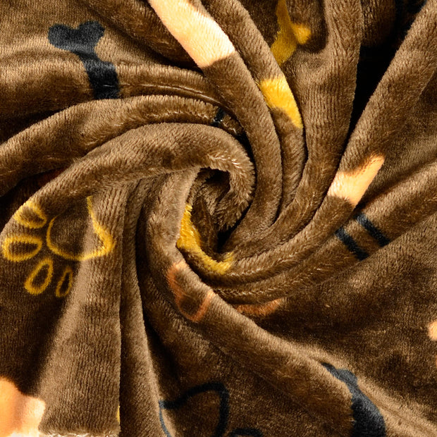 Fleece fabrik Braun bedruckt 