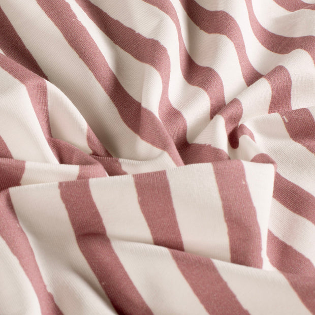 French Terry GOTS organic fabric Stripes Lila