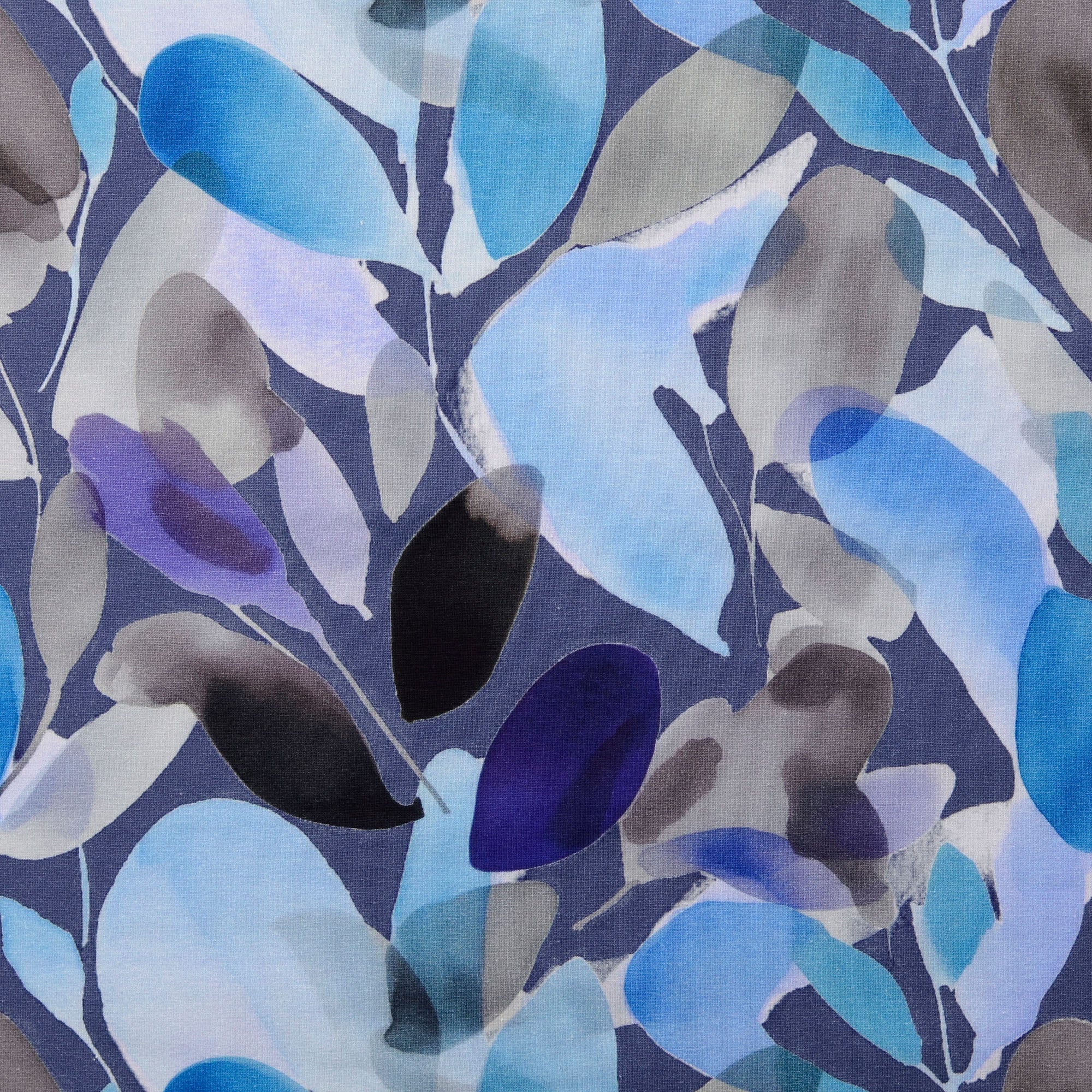 Cotton Jersey fabric Flowers Light Blue | Wholesale fabrics | Nooteboom ...