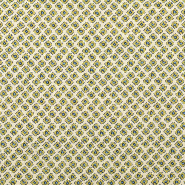 Seersucker tissu fleurs Vert Olive