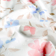 digital printed Flowers Coral