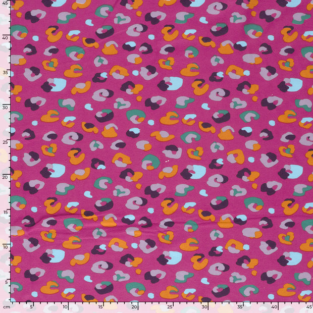 French Terry tissu léopards Fuchsia
