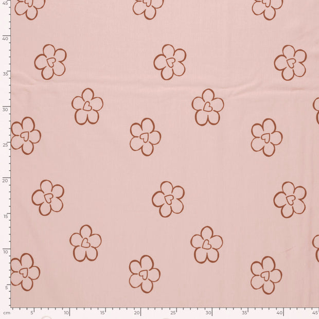 Jersey fabrik Blumen Rosa