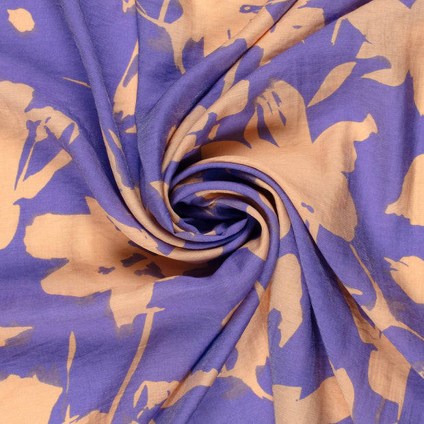 Viscose Nylon Twill fabric Purple printed 