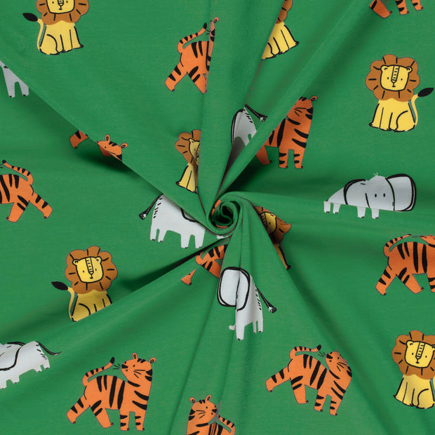 Cotton Jersey fabric Green printed 