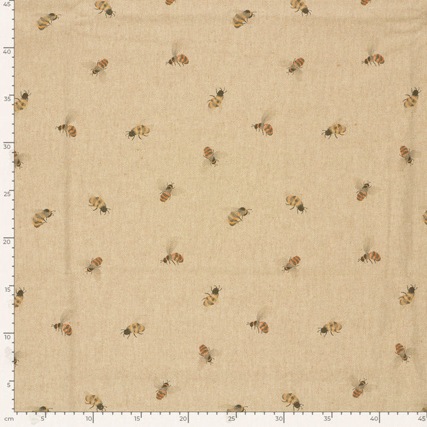 Leinen-Optik fabrik Bienen Beige