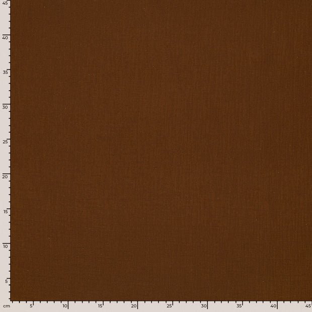 Mousseline extra breed stof Effen Bruin