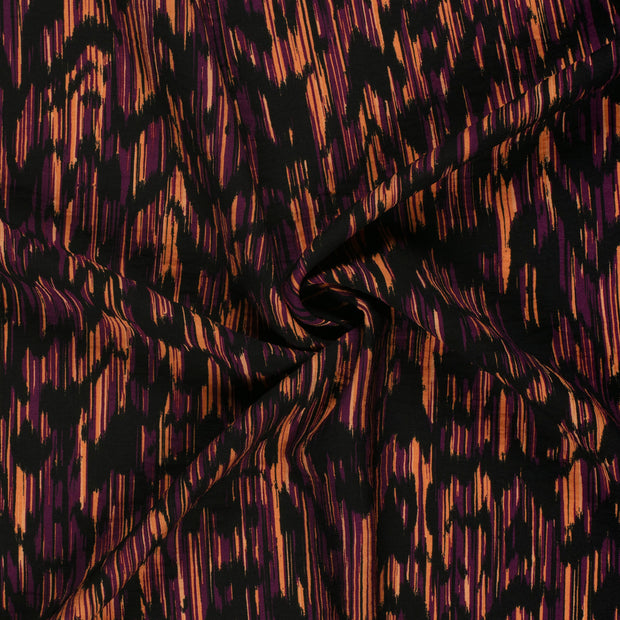 Viscose Nylon Crepe tissu Aubergine imprimé 