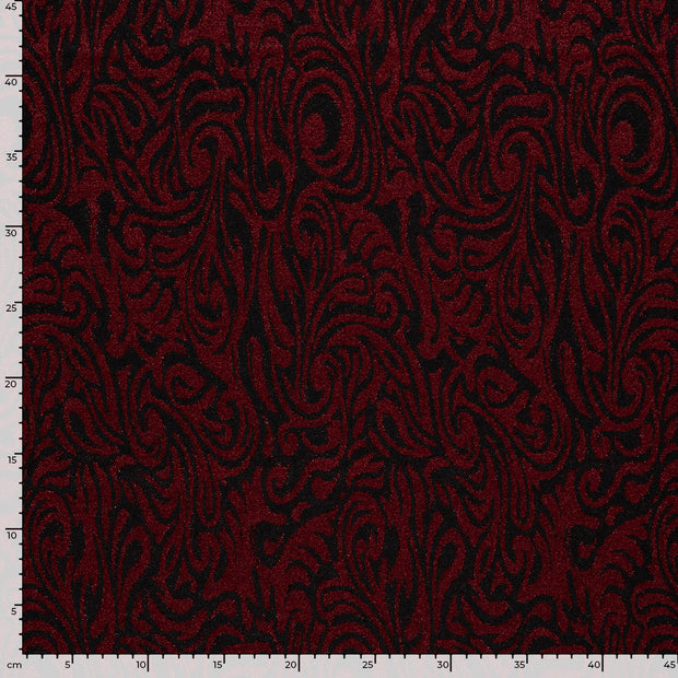 Jacquard fabric Abstract Dark Red