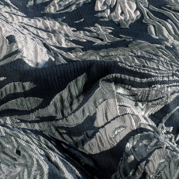 Jacquard stof Bloemen Zwart