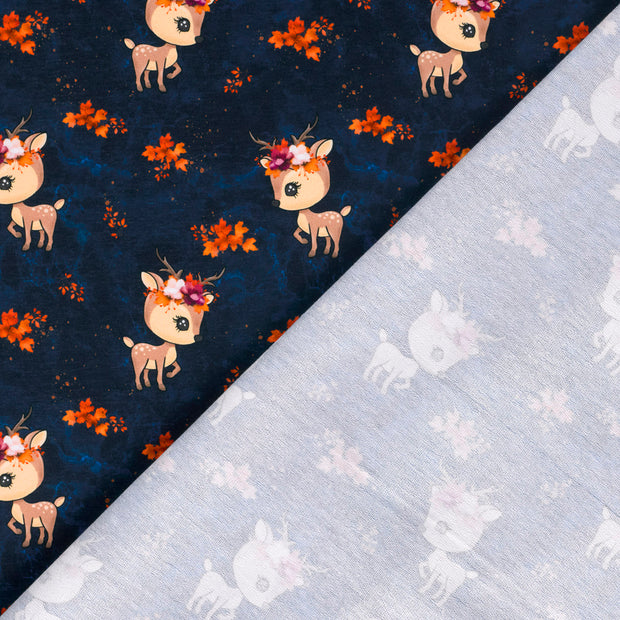 French Terry fabric Deer digital printed 
