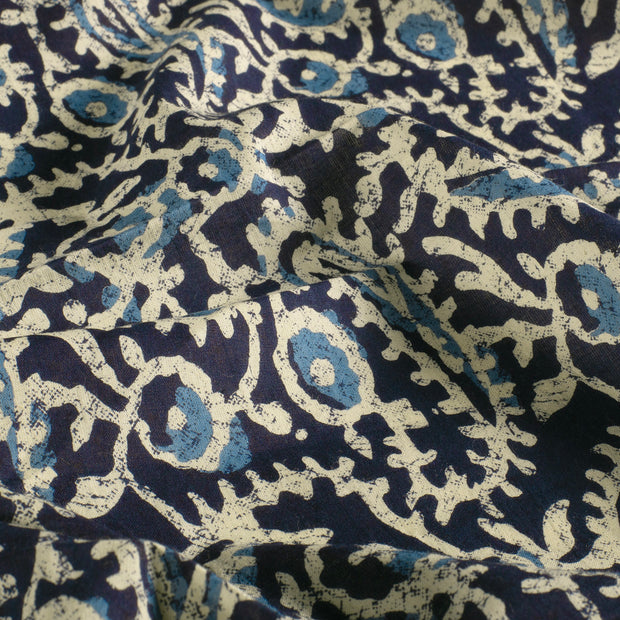 Voile stof Paisley Indigo