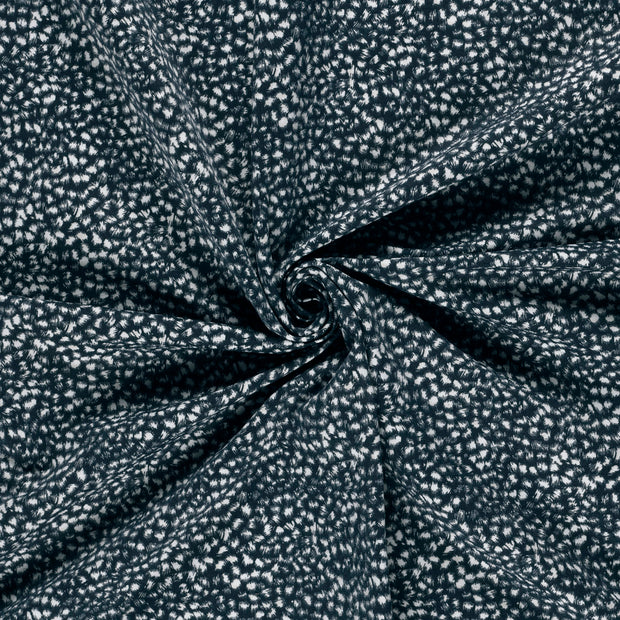 Bengalina tela Azul marino estampado 