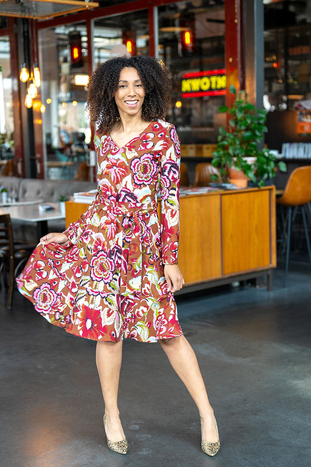 Viscose Nylon Crepe tela Flores 