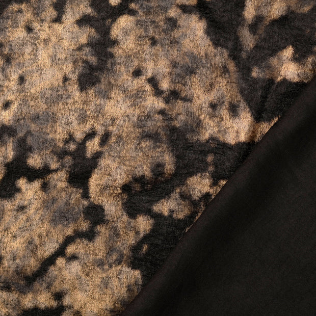 Geweven Polyester stof Bruin foliedruk 