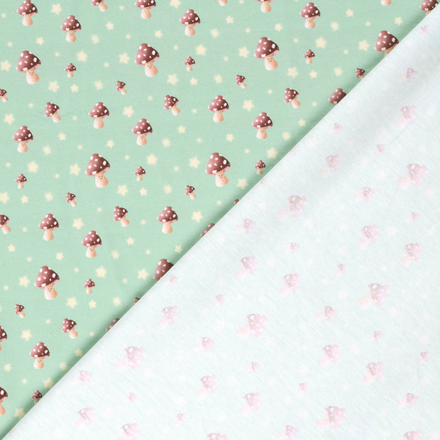 Jersey fabric Mushrooms digital printed 