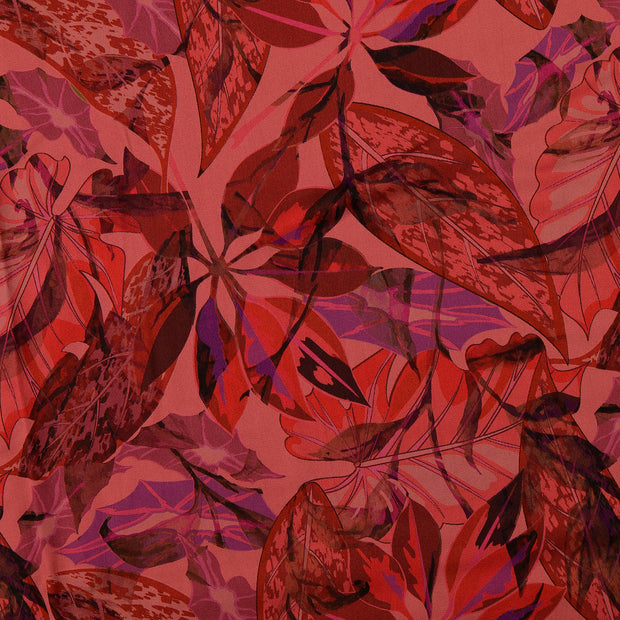 Viscose Poplin fabrik Blumen Rot