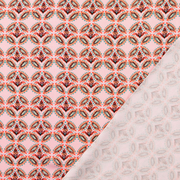 Viscose Twill fabric Light Pink digital printed 