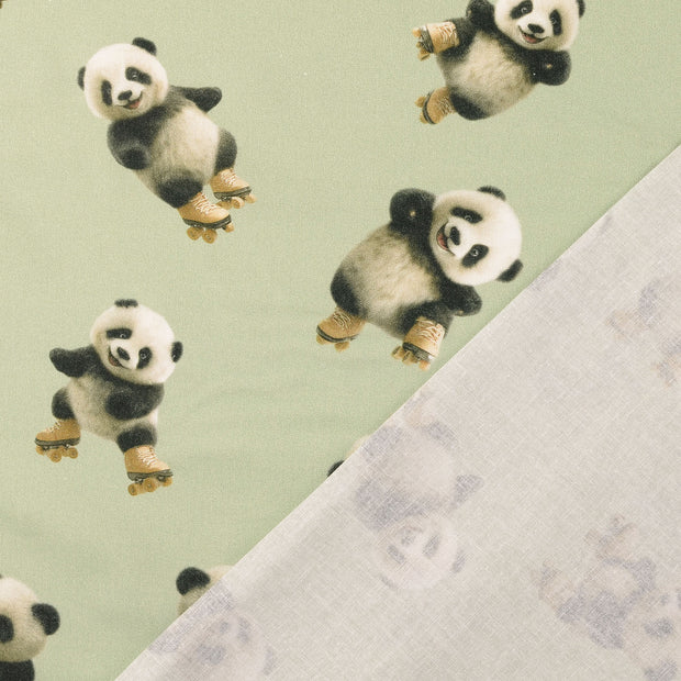 Cretonne fabric Olive Green digital printed 