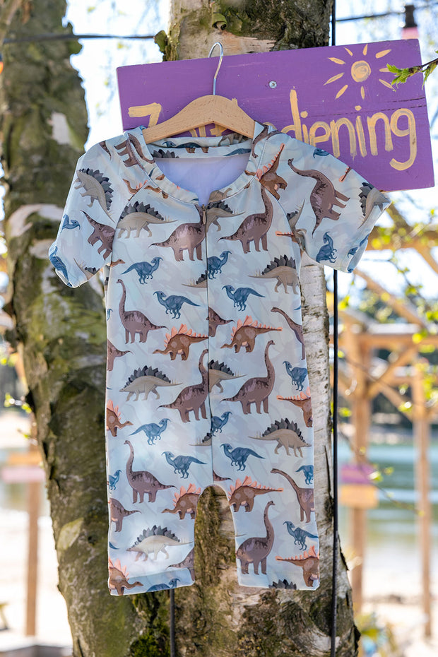 Swimwear Jersey UPF50 Recycled fabric Dinosaurs Mint
