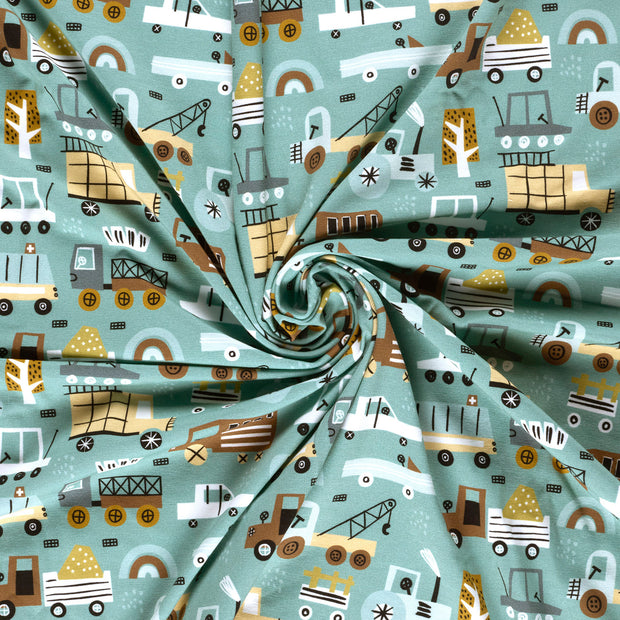 Jersey tissu Menthe imprimé numérique 