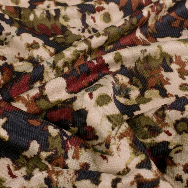 Viscose Nylon Jersey fabric Leopards Brique