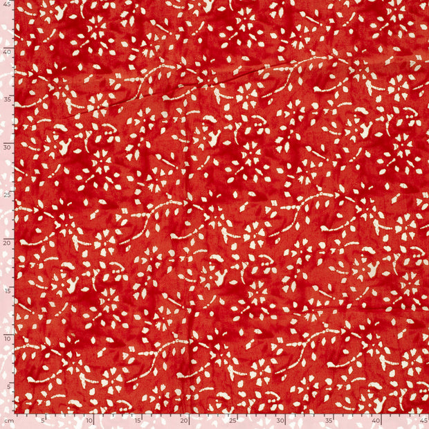 Voile fabrik Blumen Rot