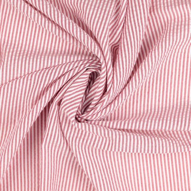 Seersucker fabric Red yarn dyed 