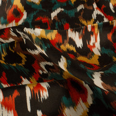 Viscose Satijn bedrukt Abstract Petrol