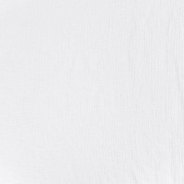 Coton Lin en Chaine et Trame tissu Blanc optique mat 