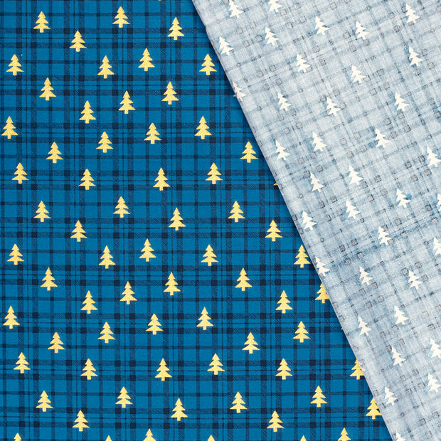 Algodón Popelina tela árboles estampado con lámina 