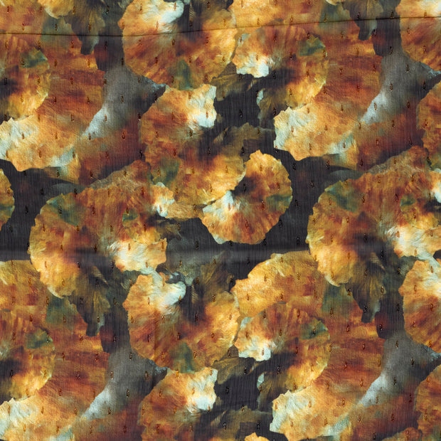 Chiffon fabric Orange semi-transparent 