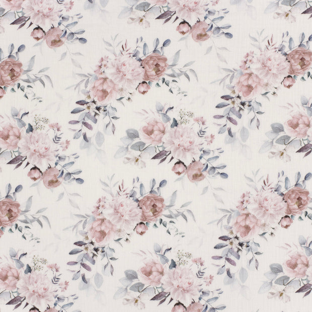 Mousseline stof Gebroken wit mat 