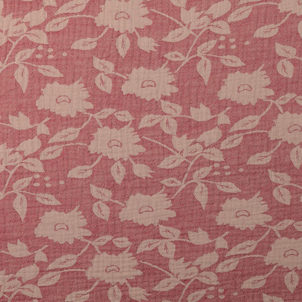 Musselin fabrik Blumen Rosa