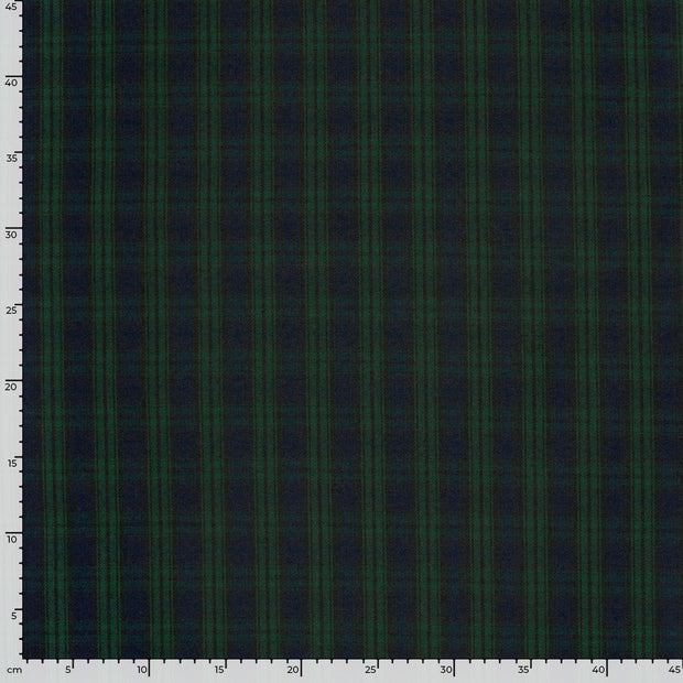 Gabardina tela Cuadros Verde oscuro