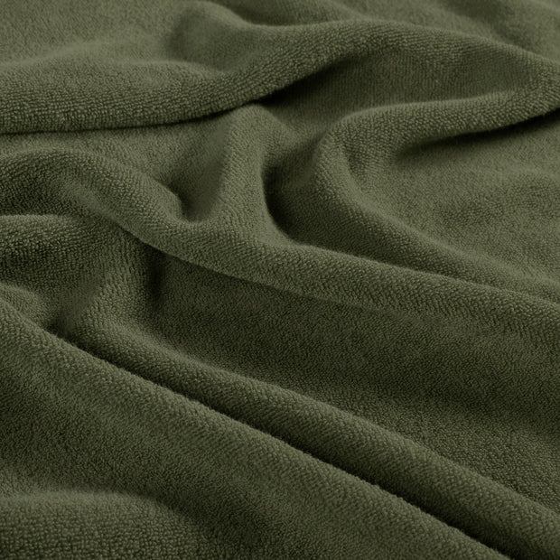 Frottee-Stretch fabrik Uni Khaki-Grün