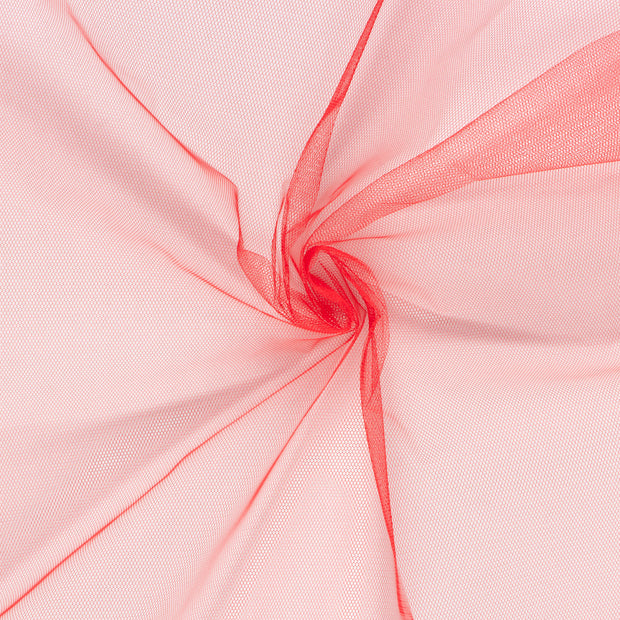 Tulle fabric Red semi-transparent 