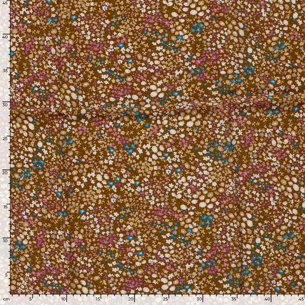 Viscose Poplin fabrik Blumen Braun