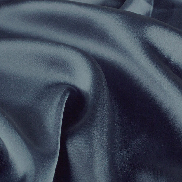 Satin tissu Unicolore Bleu Marine
