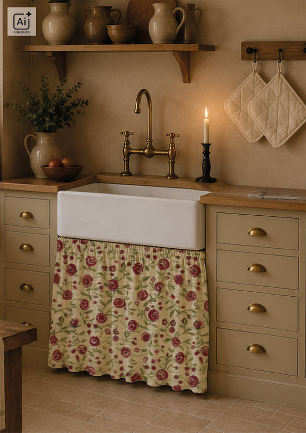 Gobelin fabric Roses Red