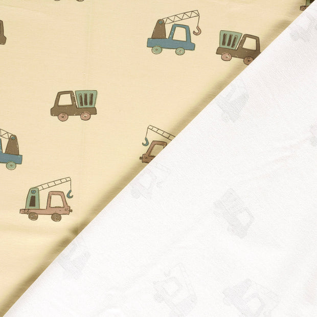 French Terry fabric Tractors printed 