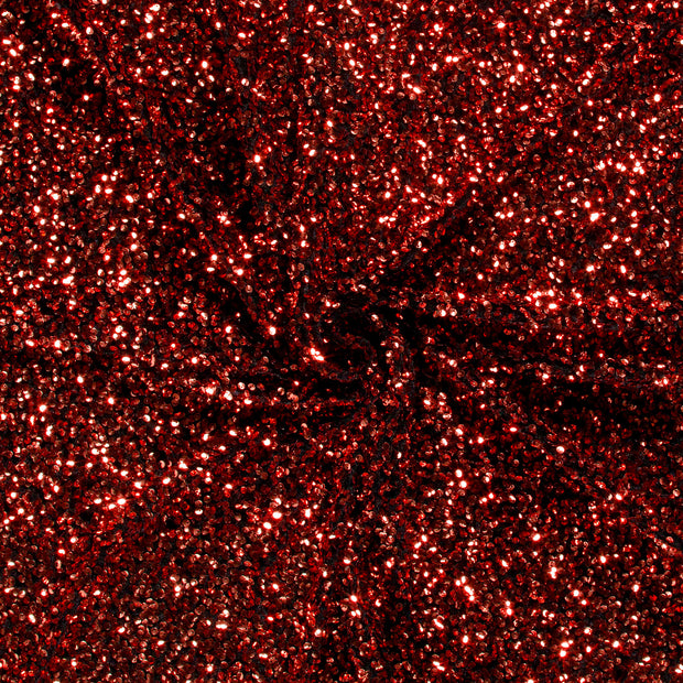 Velvet fabric Red Sequins 