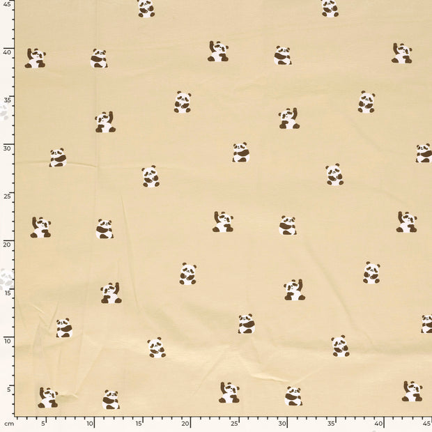 Jersey fabric Panda Beige