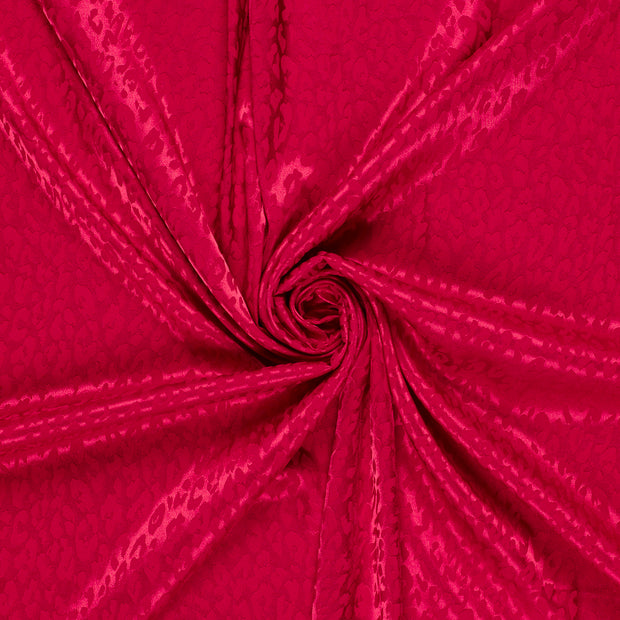 Satin Jacquard fabric Dark Red 