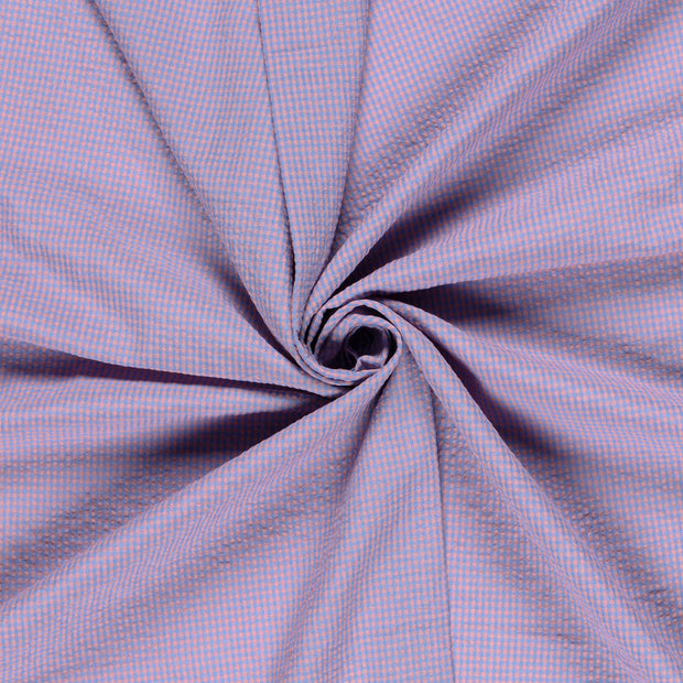 Katoen Poplin stof Indigo Seersucker 