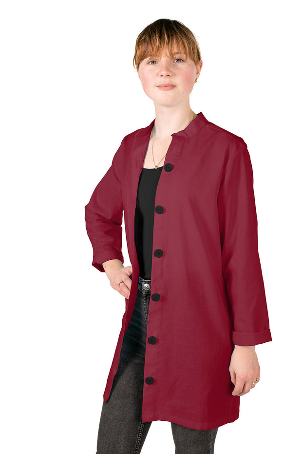 Cretona tela Unicolor Rojo oscuro